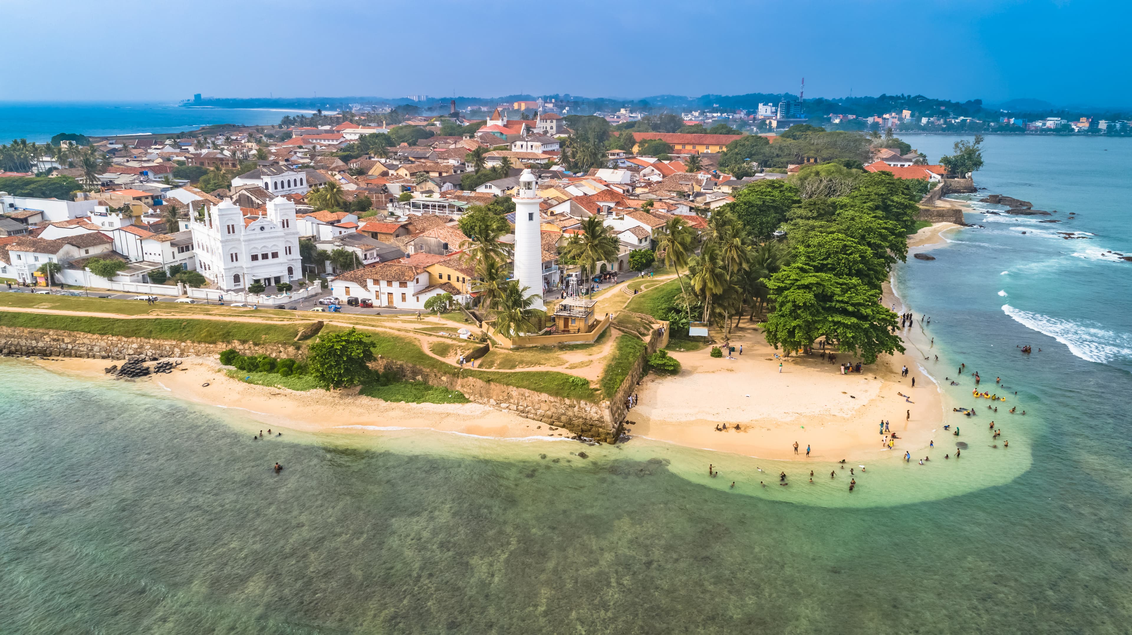 Historic Galle Fort beside the Indian Ocean in Sri Lanka